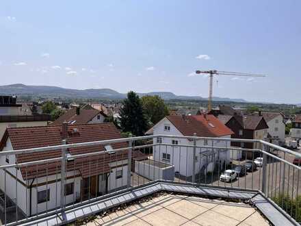 Lichtdurchflutete, sonnige 2,5 Zi. Wohnung mit traumhafter Aussicht von 45 m2 Südwest- Dachterrasse