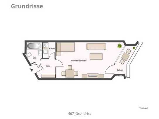 Modernisierte große 1-Zimmer-Wohnung mit atemberaubender Aussicht im Collini-Center