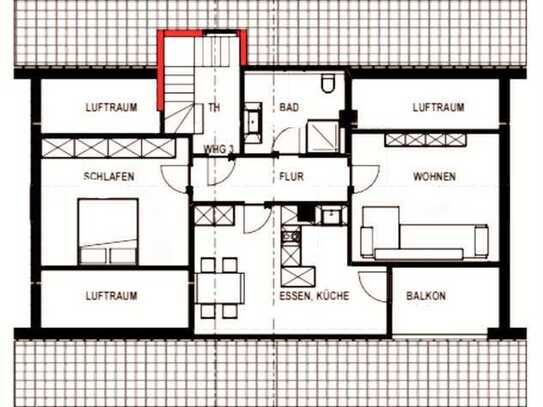 Attraktive 2,5-Zimmer-Wohnung zur Miete in 88457, Kirchdorf// Unteropfingen