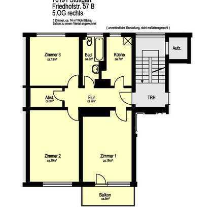 Stuttgart-Nord - 3 Zimmer-Wohnung