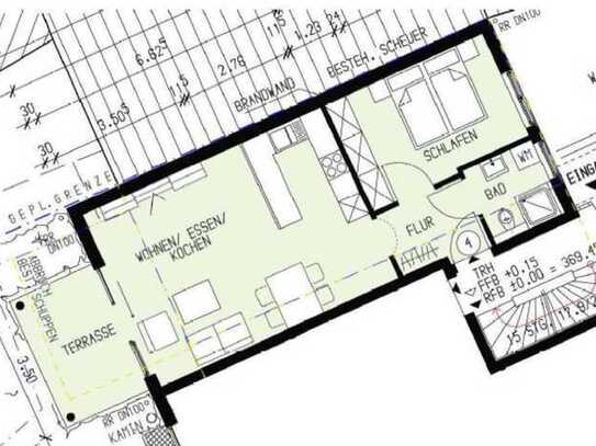 Gepflegte 2-Raum-EG-Wohnung mit Balkon und Einbauküche in Filderstadt