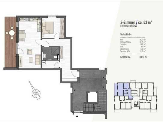 RESERVIERT. Neubau. Stilvolle 2-Zimmer-Wohnung mit Terrasse in Wismar