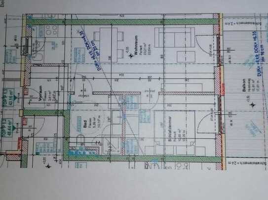 Etagenwohnung 45m2 +12m2Balkon Gesamtkosten 880€,inkl.Strom Hzg, BK