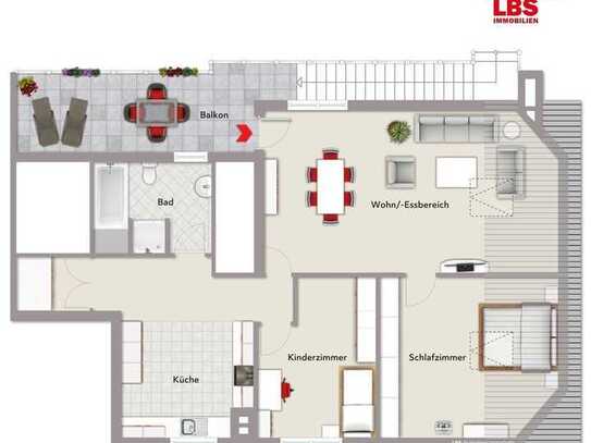 Dachgeschosswohnung mit Balkon und separatem Eingang -Ideal für Eigennutzung oder Kapitalanleger