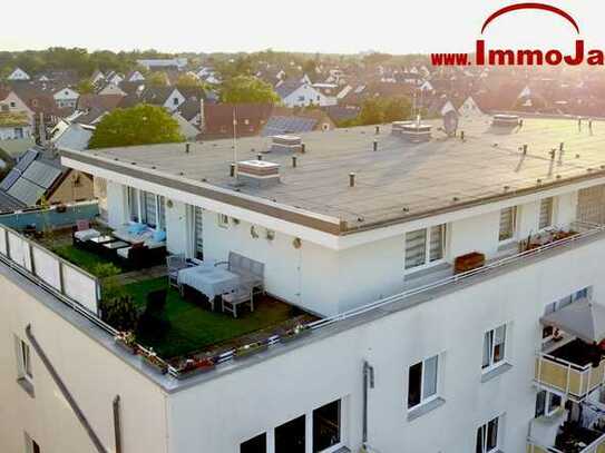 Außergewöhnliche 4 Zi. Eigentumswohnung mit 111 qm Dachterrasse in Citylage des Ortsteils Mörfelden!