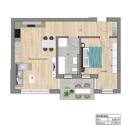 Stilvolle 2-Raum-Wohnung in Illertissen im 1. Stock, Ideal für Singles