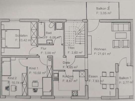 Schöne, helle 4-Zimmer-Wohnung 1. OG mit Balkon in Bamberg