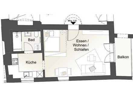 Wohnung (saniert 2021) mit toller Einbauküche und Balkon: charmante 1-Zimmer-Wohnung in Tittmoning