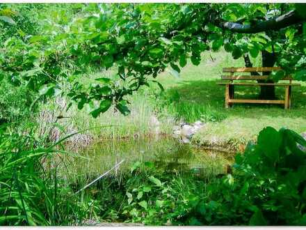 Entfliehen Sie dem hektischen Alltag! Freizeit-Grundstück mit Gartenhaus und Teich in Keltern