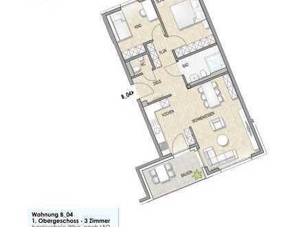 Wohnung B 04 1. Obergeschoss mit Balkon