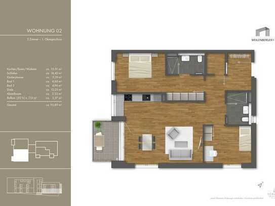 BAUSTELLENBERATUNG 25.04.2024 16:30 - 18 Uhr – großzügige 3-Zimmer-Wohnung mit modernem Grundriss