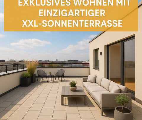 Sonne satt über der City – Wohnen mit XXL-Terrasse ON TOP der Höfe am Brühl