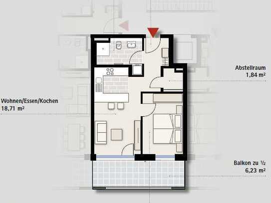 2 Zimmerwohnung Kronenwiese - neuwertig