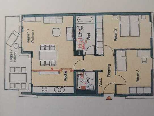 3-Zimmer-Wohnung mit gehobener Innenausstattung mit Balkon und EBK in Essen "Grüne Mitte"