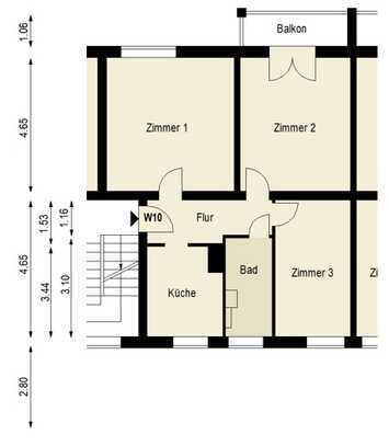 Ruhig gelegene Wohnung mit 3 Zimmern und grünem Hinterhof