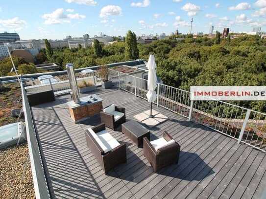 IMMOBERLIN.DE - Luxuswohnung mit Südwestterrasse, Sonnendeck, Kamin, Lift, Tiefgaragenplatz u.a.m.