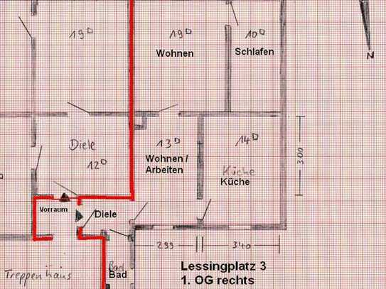 3-Zimmer-Wohnung in Wolfenbüttel, zentrale Lage