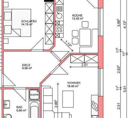 Hochwertige 2 Zimmer Wohnung im Stadtteil Cham/Janahof