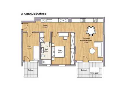 3-Zimmer-Wohnung mit 2 Balkonen (Wohnungstyp 5)