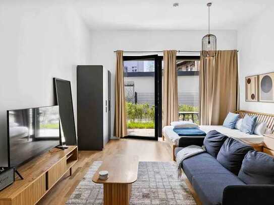 Helle Studio Gartenwohnung voll möbliert und einzugsbereit