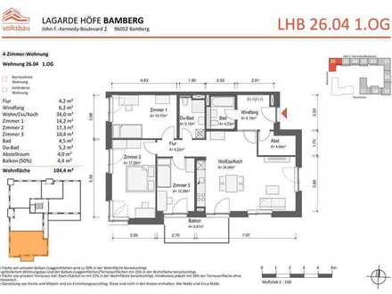 NEUBAU! Schöne 4-Zimmer-Wohnung (26.04 K) mit Balkon