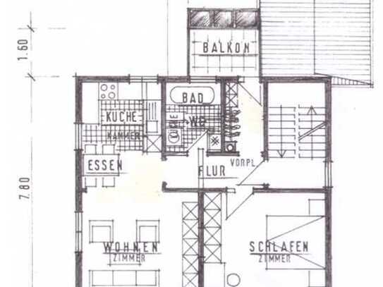 Gepflegte 2-Raum-Wohnung mit Balkon und Einbauküche in Stuttgart-Wangen