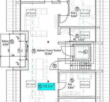 Neubau EigentumsWohnung, 5-Zimmer, DG mit 2 Loggien -Fernsicht-