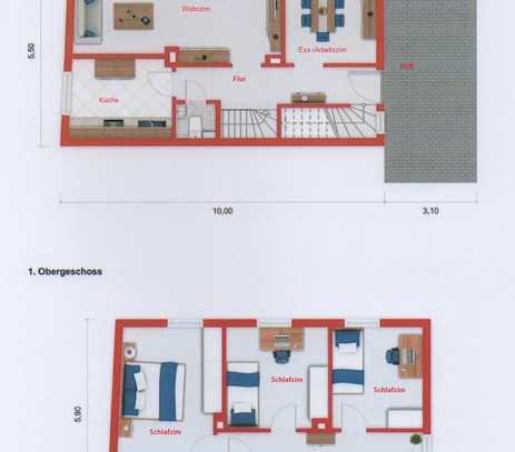 Attraktives und saniertes 6-Zimmer-Reihenhaus in Weisenau, Mainz