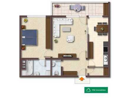 Charmante 2-Zimmer-Wohnung mit Garage in Böckingen