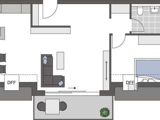 Eine Atmosphäre zum Wohlfühlen: 2-Zimmer-Dachgeschoss-Wohnung mit Südbalkon