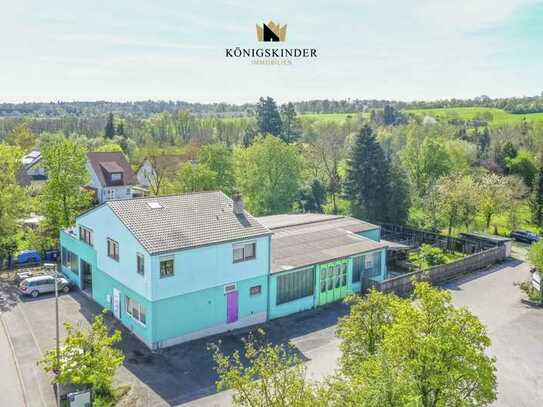 Variabel nutzbare Gewerbehalle mit Büro 
 Dazu eine Tolle Wohnung mit Sonnen-Terrasse