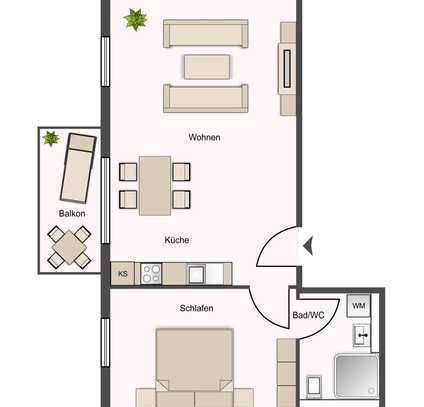 Wohnen auf einer Ebene: Moderne 2-Zimmer-Erdgeschosswohnung im Neubau