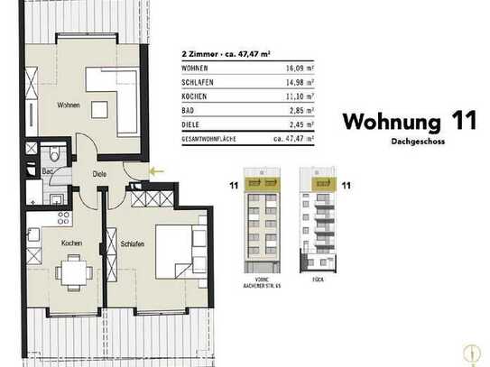 Moderne Dachgeschosswohnung Nähe Aachener Weiher