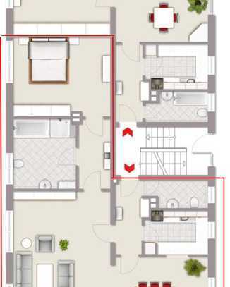 Gehobene 3,5-Zimmer-Wohnung mit Terrasse, Garten und Kamin, Muelheim-Styrum, 115m2, 1.250 Kaltmiete