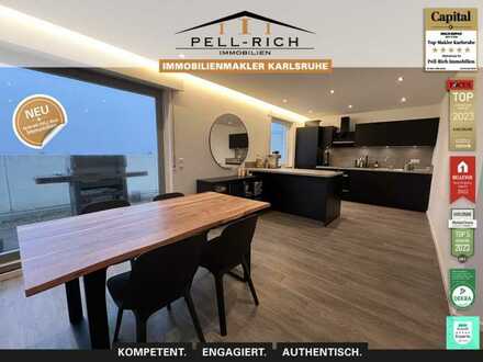 HOCH HINAUS: Moderne Penthouse-Wohnung mit 270-Grad Dachterrasse und malerischem Blick über Ettlinge