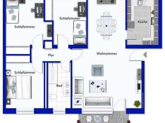 ✅ Schöne 4-Zimmer-Erdgeschosswohnung mit Balkon & Parkplatz in Gießen