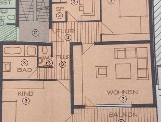 Geschmackvolle 3-Raum-EG-Wohnung mit Balkon in Ludwigsburg