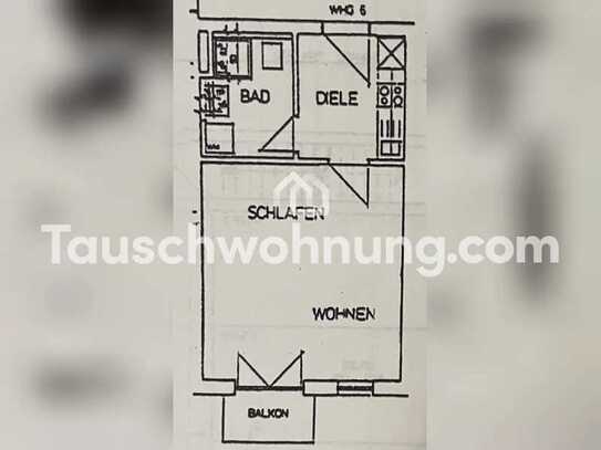 Tauschwohnung: Biete ruhiges 1-Zimmer-Apartment - suche 3-Zimmer-Wohnung