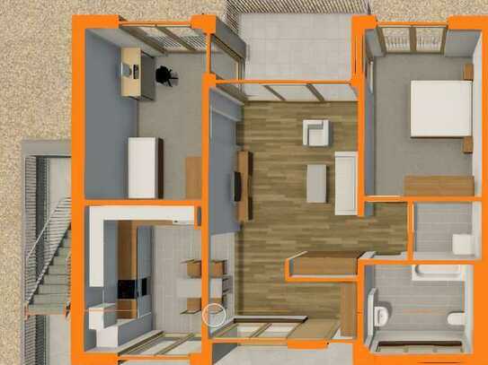 Modern geschnittene, helle 3-Zimmr Wohnung