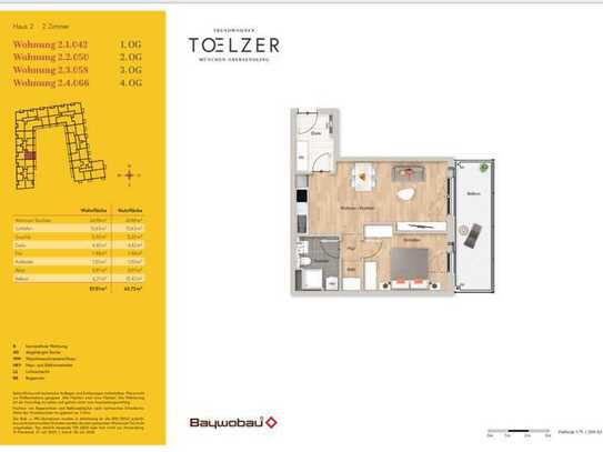 Erstbezug, Exklusive 2-Raum-Wohnung in München Obersendling, Tölzer Strasse 5