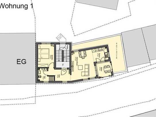 2-Zi. Wohnung NEUBAU - inkl. EBK, Klima, Internet, PV-Strom