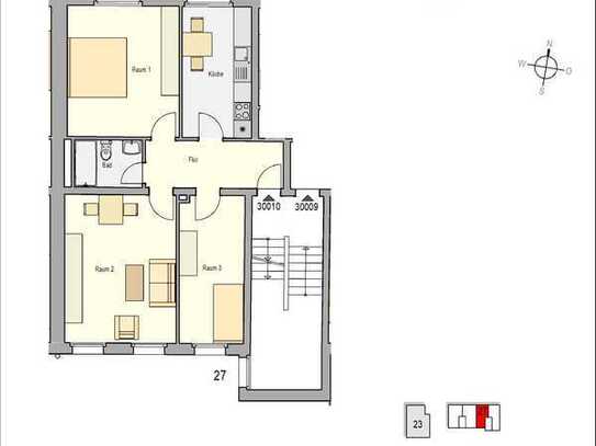 Modernisierte 3 Raum Wohnung in Kray