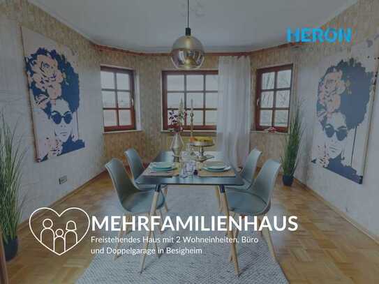 MEHRFAMILIENHAUS - Freistehendes Haus mit 2 Wohneinheiten, Büro und Doppelgarage in Besigheim