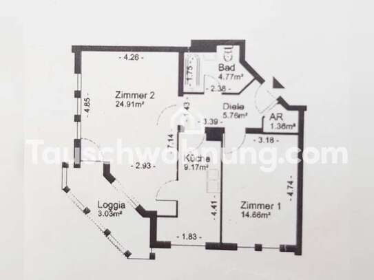 Tauschwohnung: 2 Zimmer gegen 3-4 Zimmer