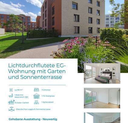 15.01 Lichtdurchflutete 3 Zi EG-Wohnung mit Garten, Loggia und Sonnenterrasse