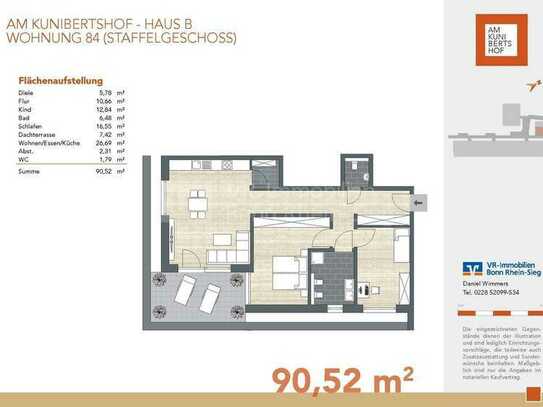 KFW40 - Penthouse im kleinen Wohnbereich des Kunibert