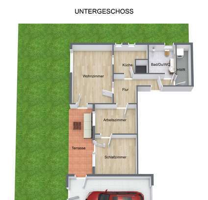 Schöne 2,5 Zi Whng mit Garage und Grünen Terrasse