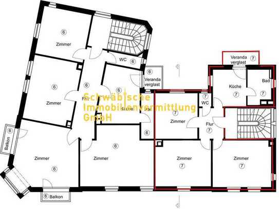 3-Zi.-Whg., 2. OG, Altbau, verglase Veranda, *Sanierungsgebiet*, kein Denkmalschutz