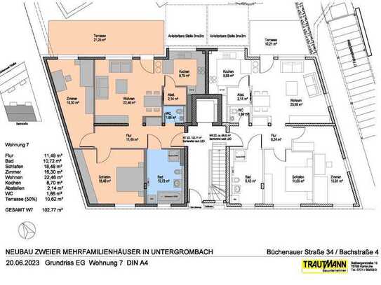 Wertsteigerung gesichert! Barrierefreie EG Neubauwohnung mit gr. Terrasse zum grünen Innenhof