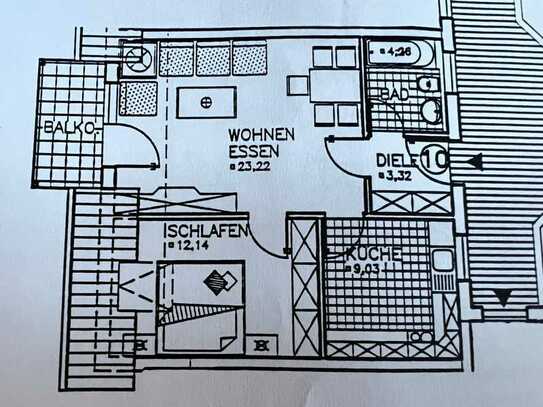 Gepflegte 2-Zimmer-Maisonette-Wohnung mit Balkon in Appenweier